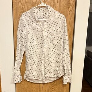Goodfellow & Co White and Black Patterned Shirt